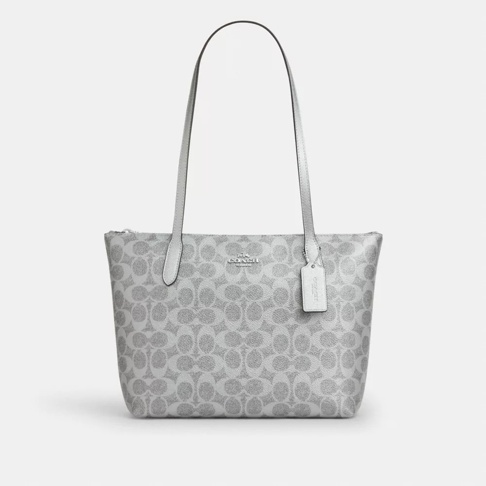 NWT COACH Fiona Zip Tote Bag / Silver